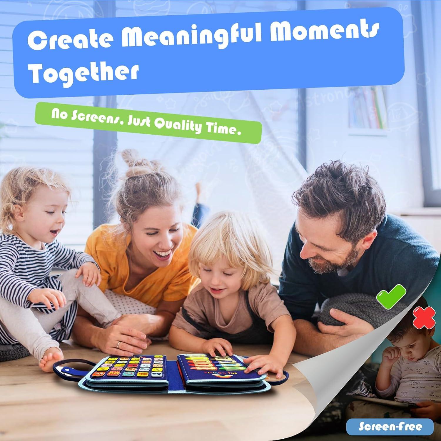 Tablero Ocupado Montessori Azul - Juguete Sensorial para Niños