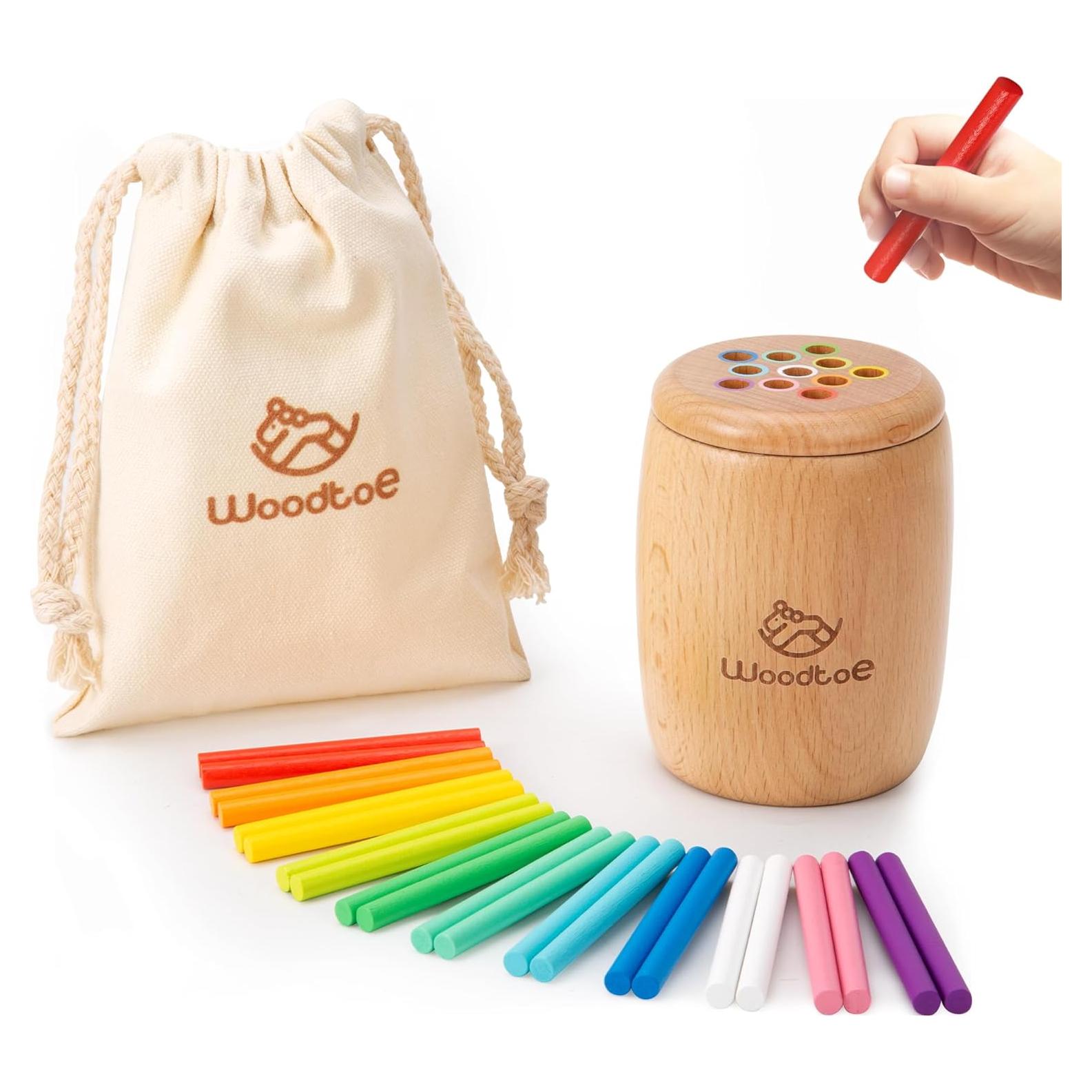 Juguete Montessori de Clasificación de Colores Woodtoe - 11 Palos