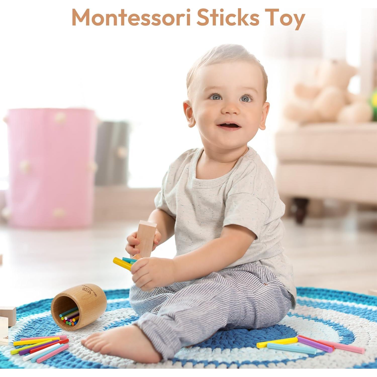 Juguete Montessori de Clasificación de Colores Woodtoe - 11 Palos