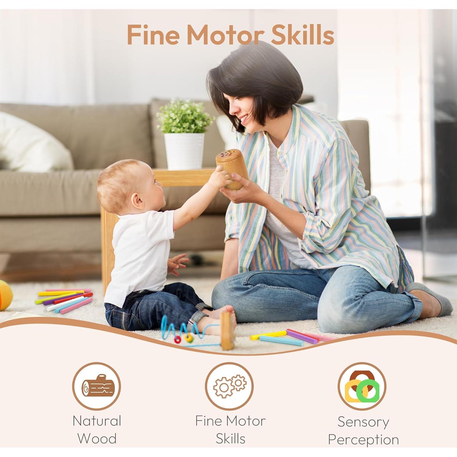 Juguete Montessori de Clasificación de Colores Woodtoe - 11 Palos