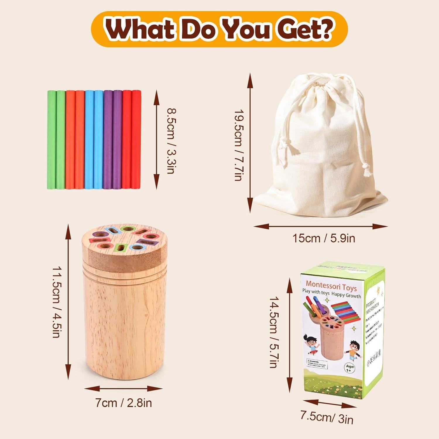 Juguete Montessori de Clasificación de Colores de Madera - Wooderma