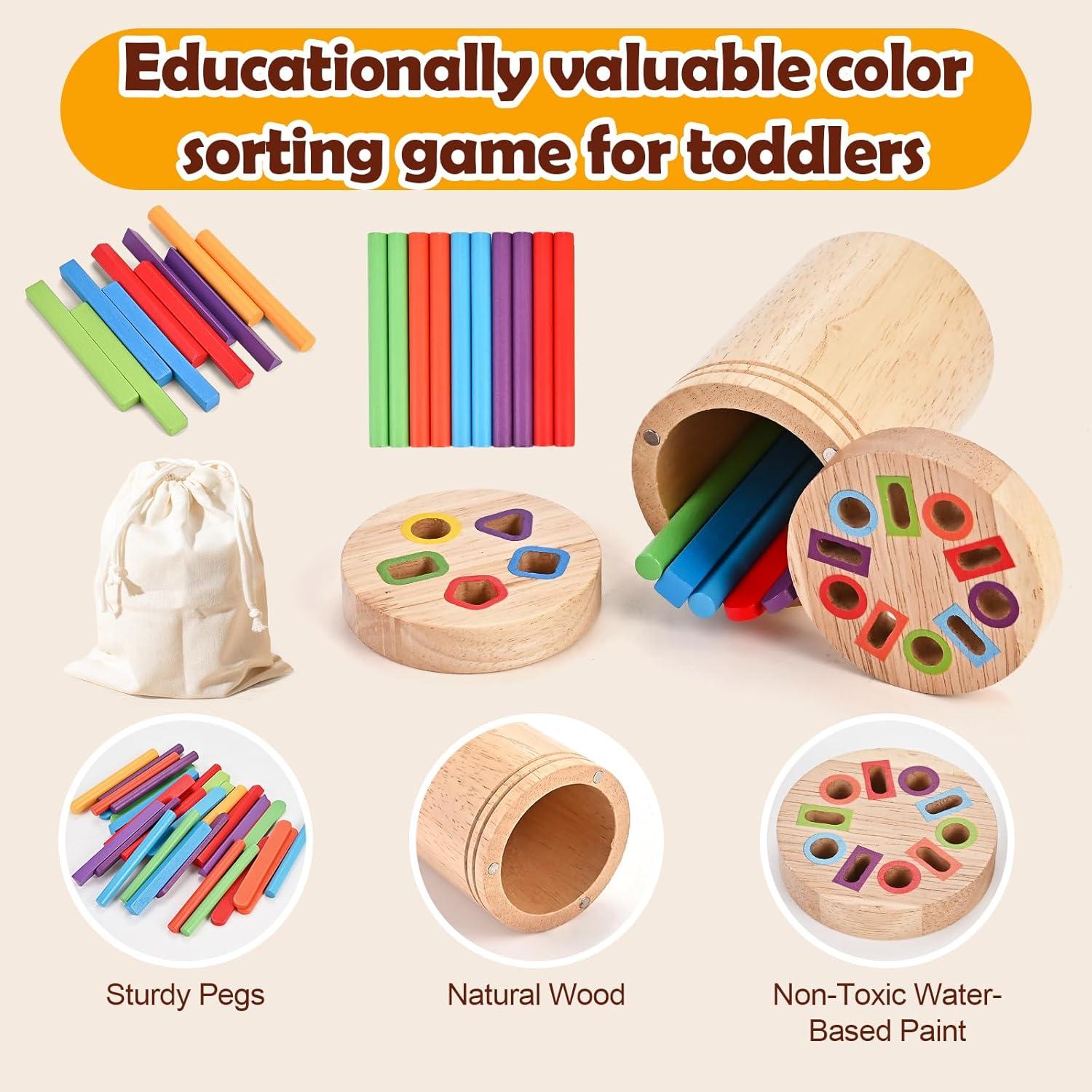 Juguete Montessori de Clasificación de Colores de Madera - Wooderma