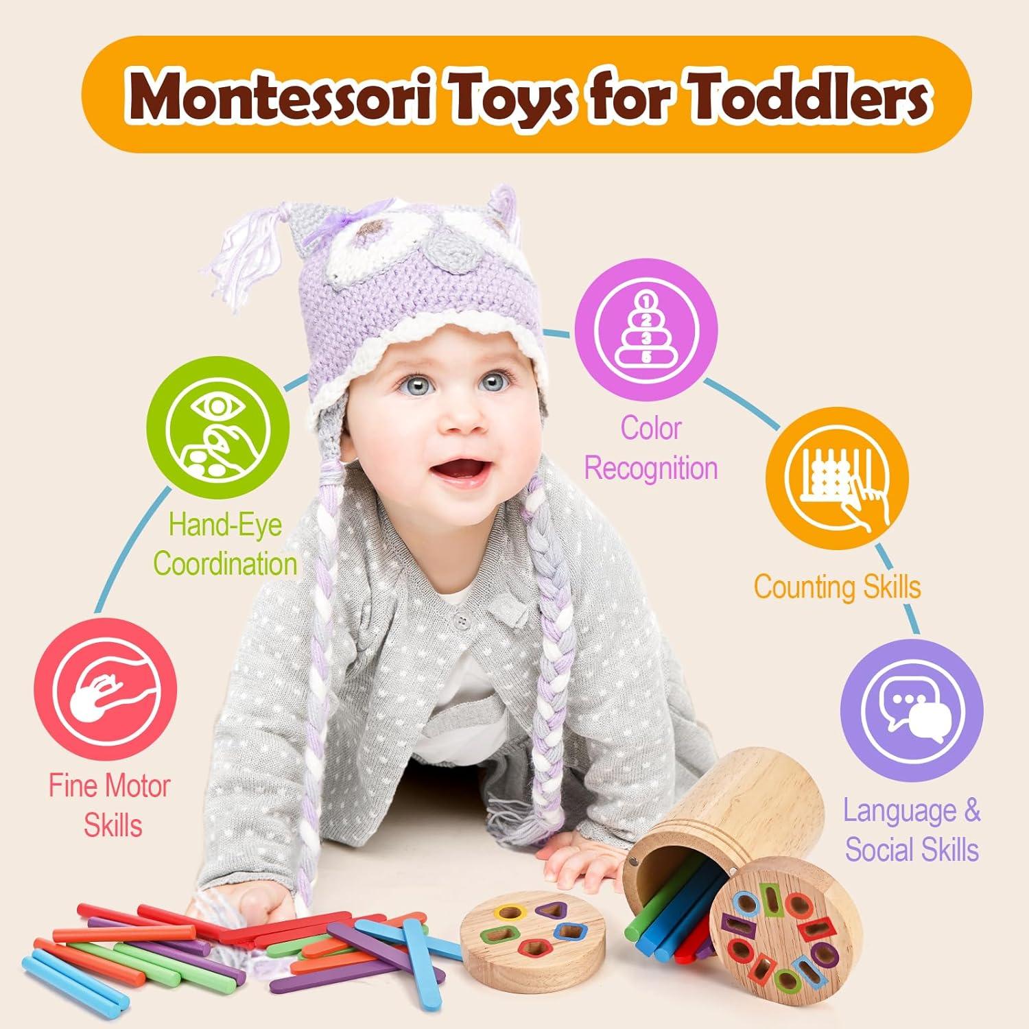 Juguete Montessori de Clasificación de Colores de Madera - Wooderma