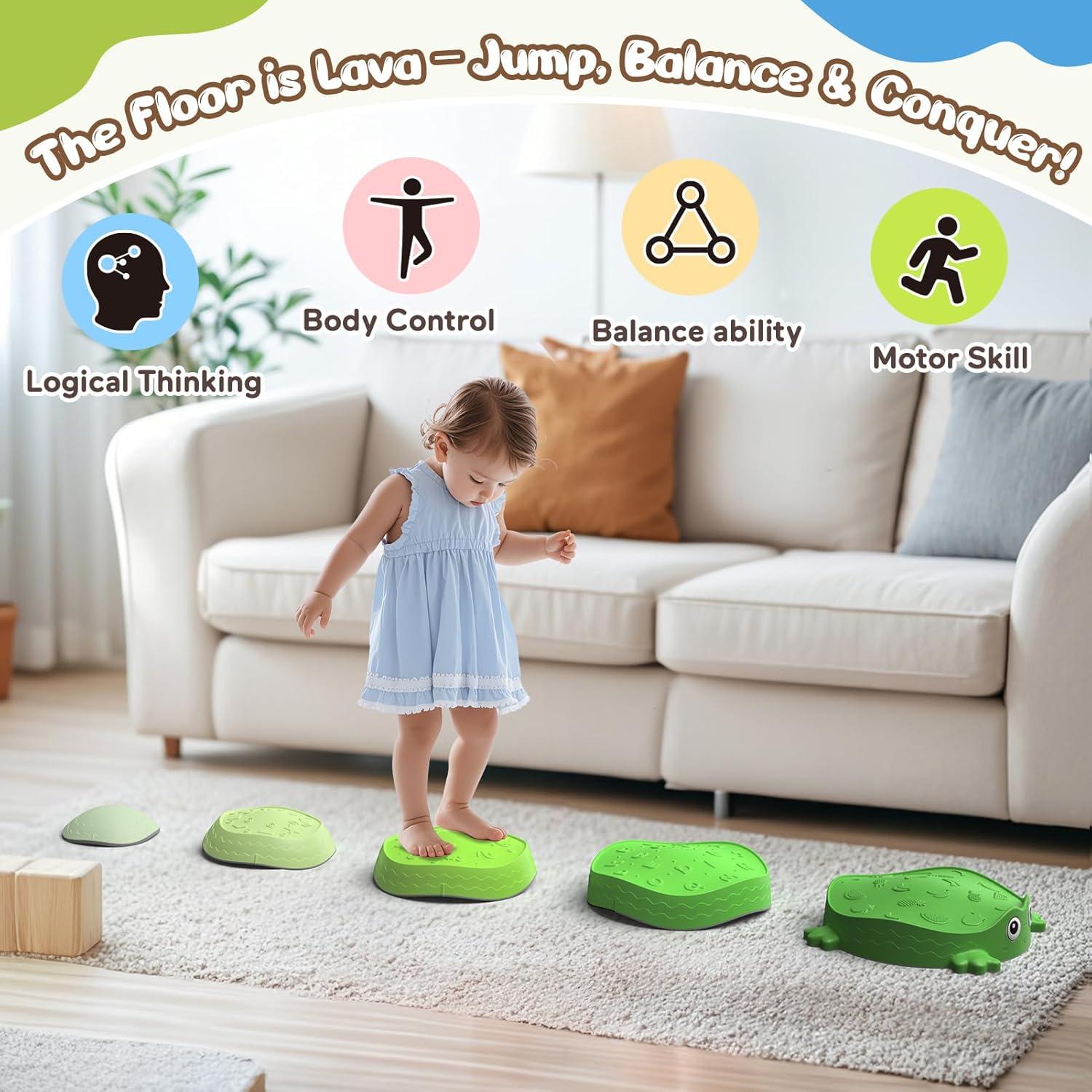 Piedras de Equilibrio Sensoriales DREAM BUILDING Verde 33cm