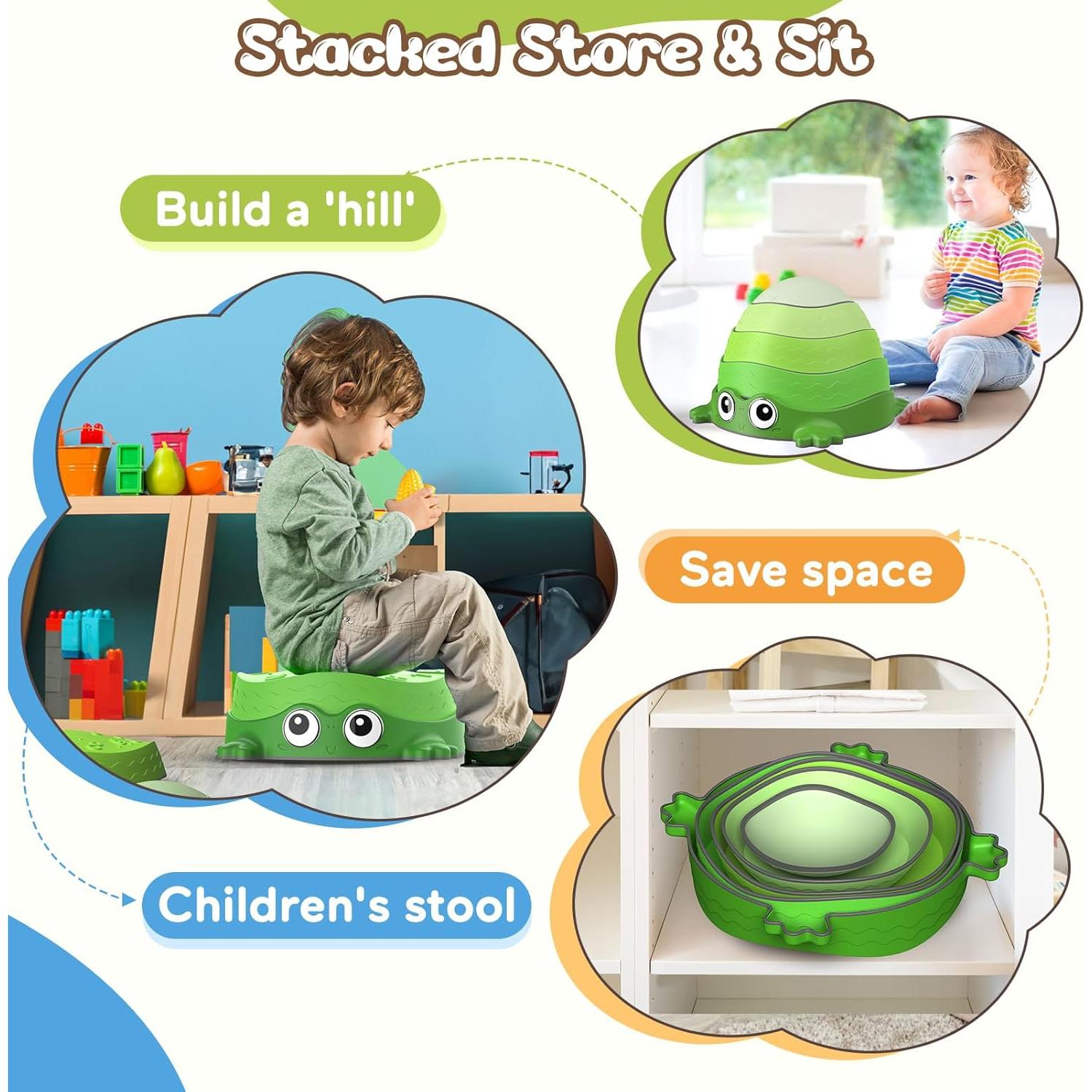 Piedras de Equilibrio Sensoriales DREAM BUILDING Verde 33cm