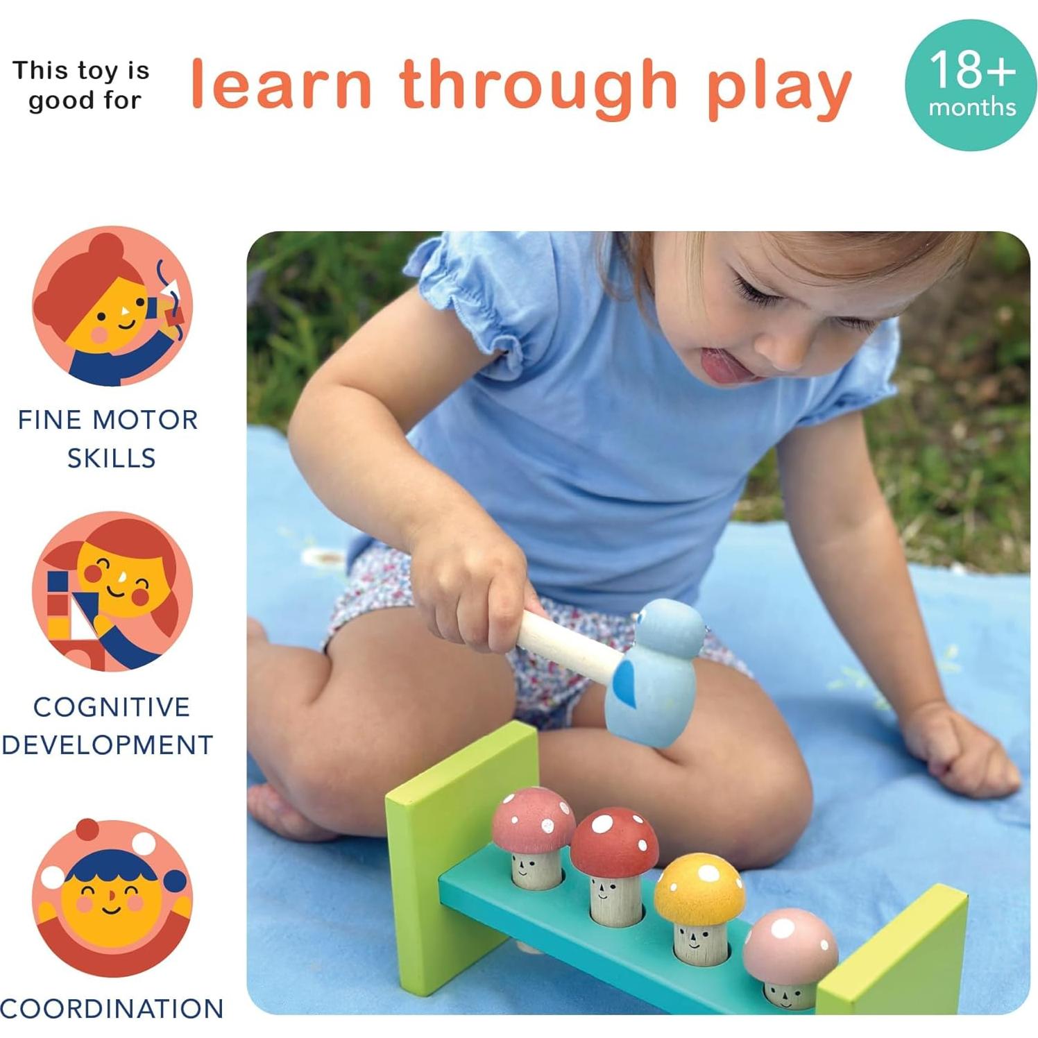 Juguete Martillo del Bosque Mentari - Banco de Golpes 6pc