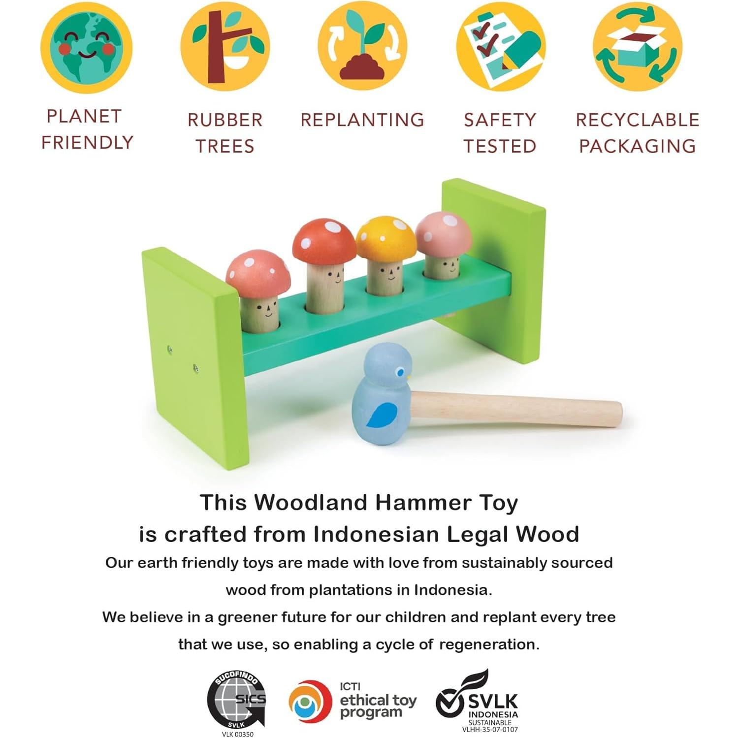 Juguete Martillo del Bosque Mentari - Banco de Golpes 6pc