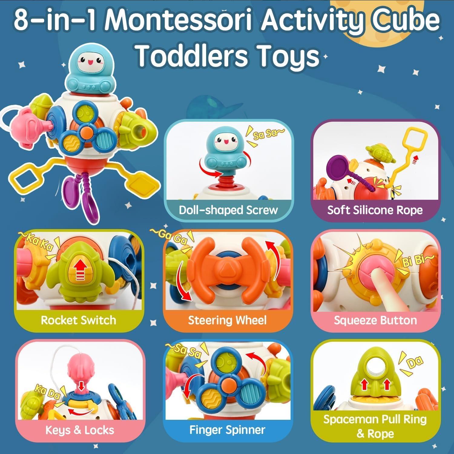 Cubo Ocupado Espacial MOONTOY - Juguete Montessori 8-en-1