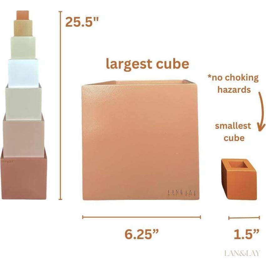 Bloques de Apilamiento de Madera LAN&LAY para Niños 1-3 Años
