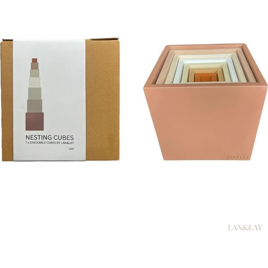 Bloques de Apilamiento de Madera LAN&LAY para Niños 1-3 Años