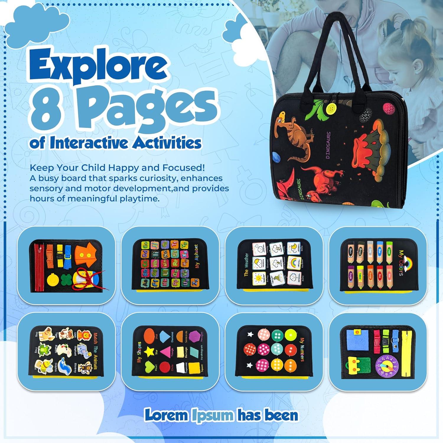 Tablero Ocupado Montessori Jatsmore Negro 28x23cm para Niños 3-8 Años