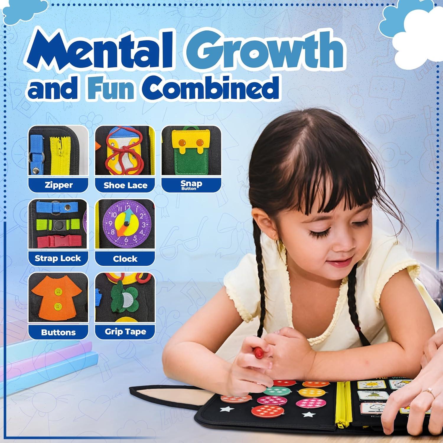 Tablero Ocupado Montessori Jatsmore Negro 28x23cm para Niños 3-8 Años