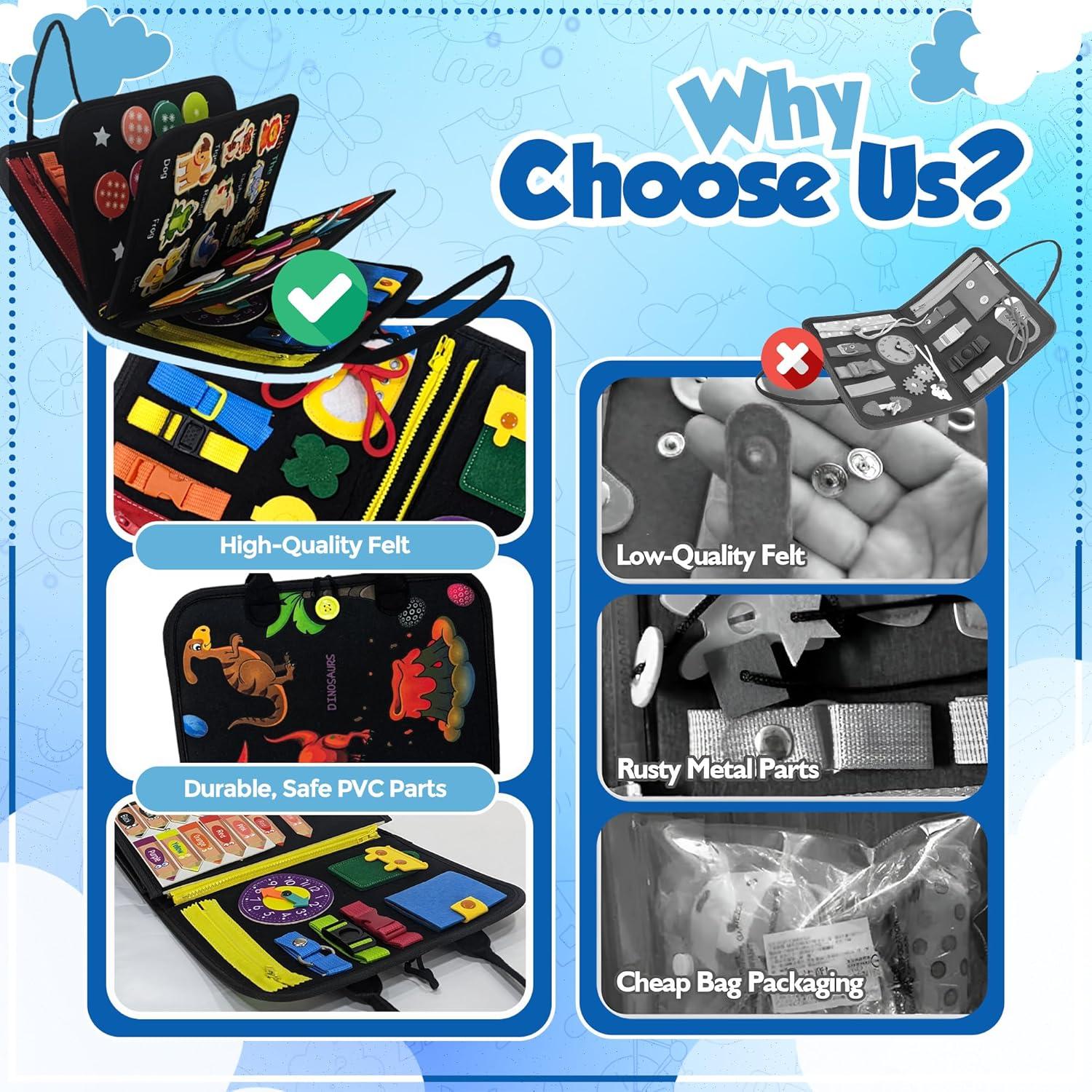 Tablero Ocupado Montessori Jatsmore Negro 28x23cm para Niños 3-8 Años