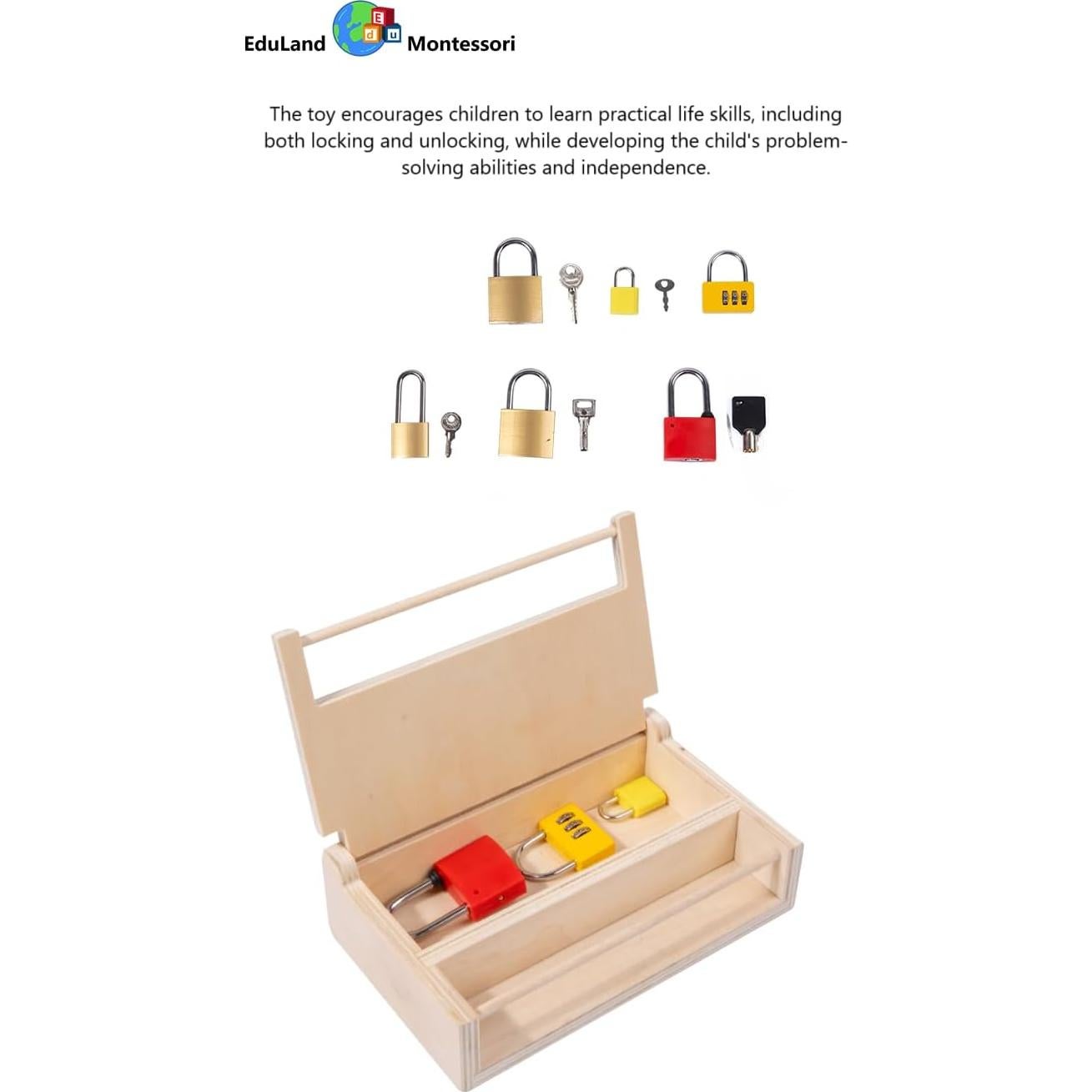 Juego de Cerraduras y Llaves EduLand Montessori 3-6 Años