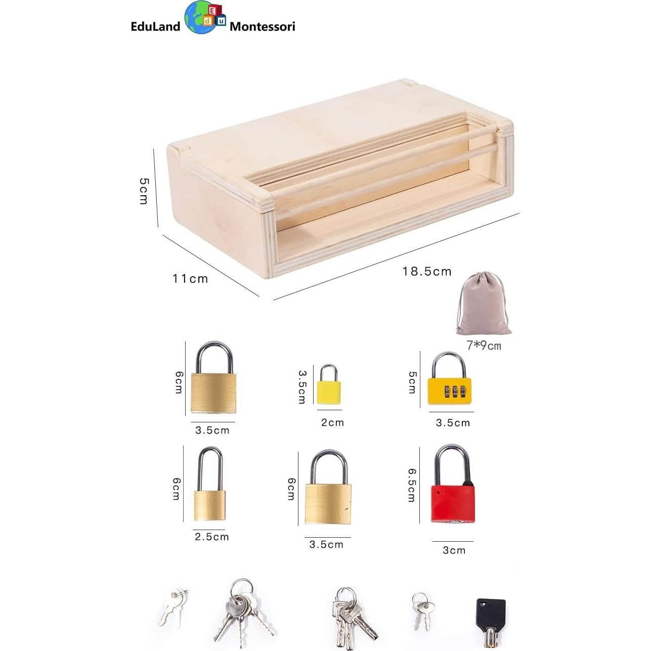 Juego de Cerraduras y Llaves EduLand Montessori 3-6 Años