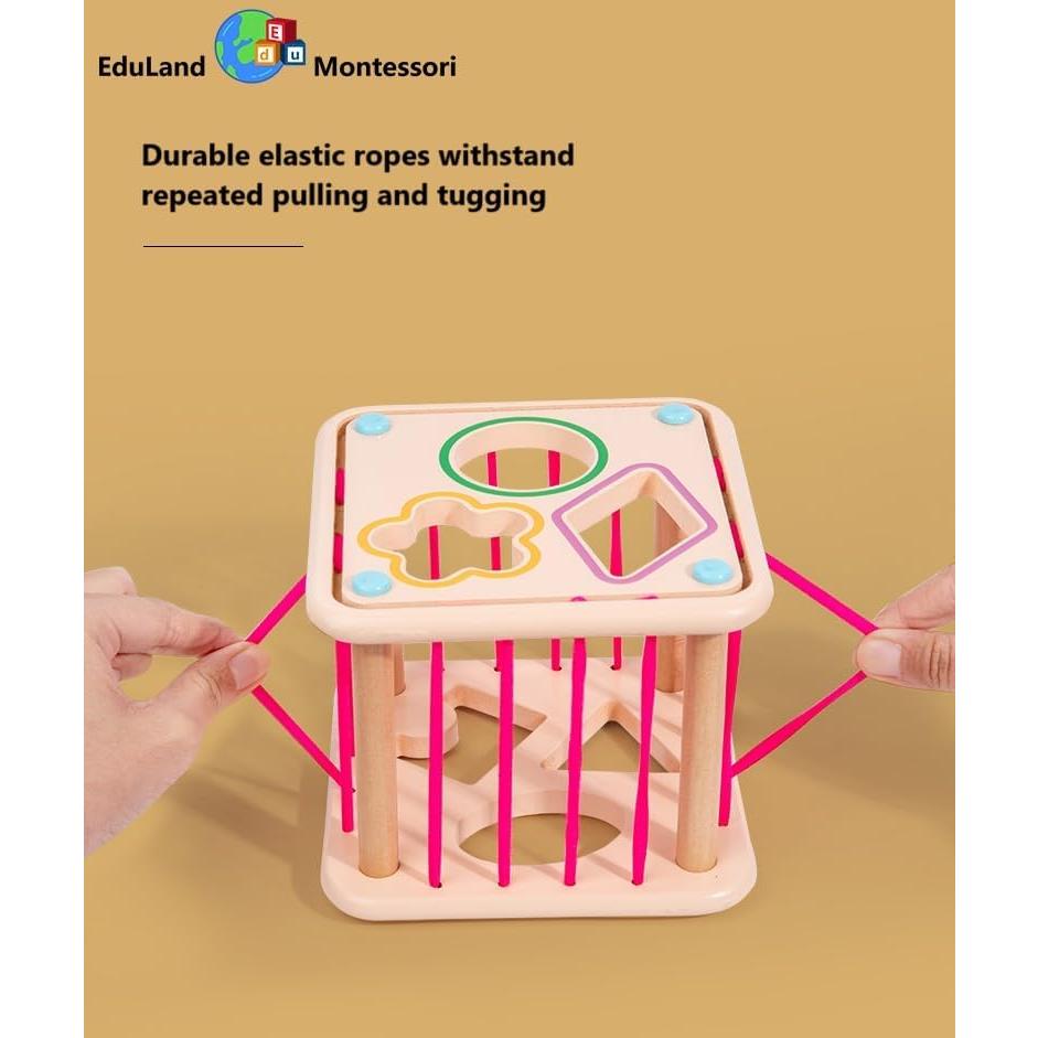 Juguete Montessori de Madera EduLand - Cubo Clasificador de Formas 6pcs