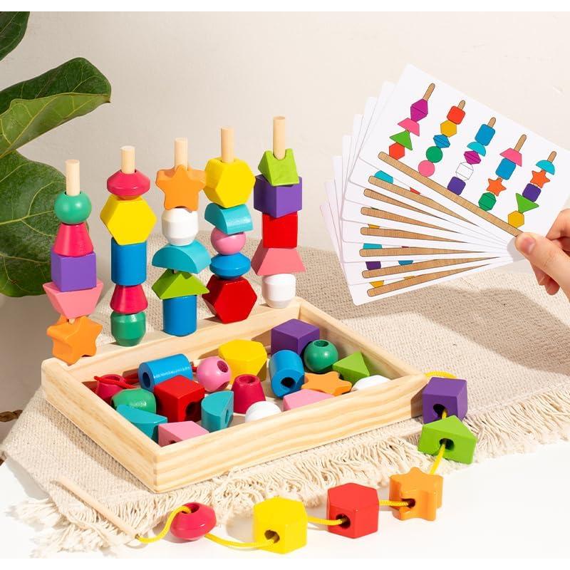 Bloques de Madera Montessori EduLand para Niños 3-6 Años