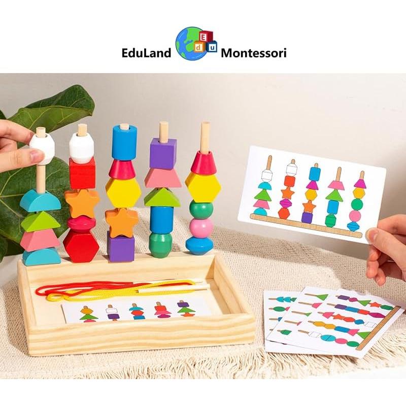 Bloques de Madera Montessori EduLand para Niños 3-6 Años