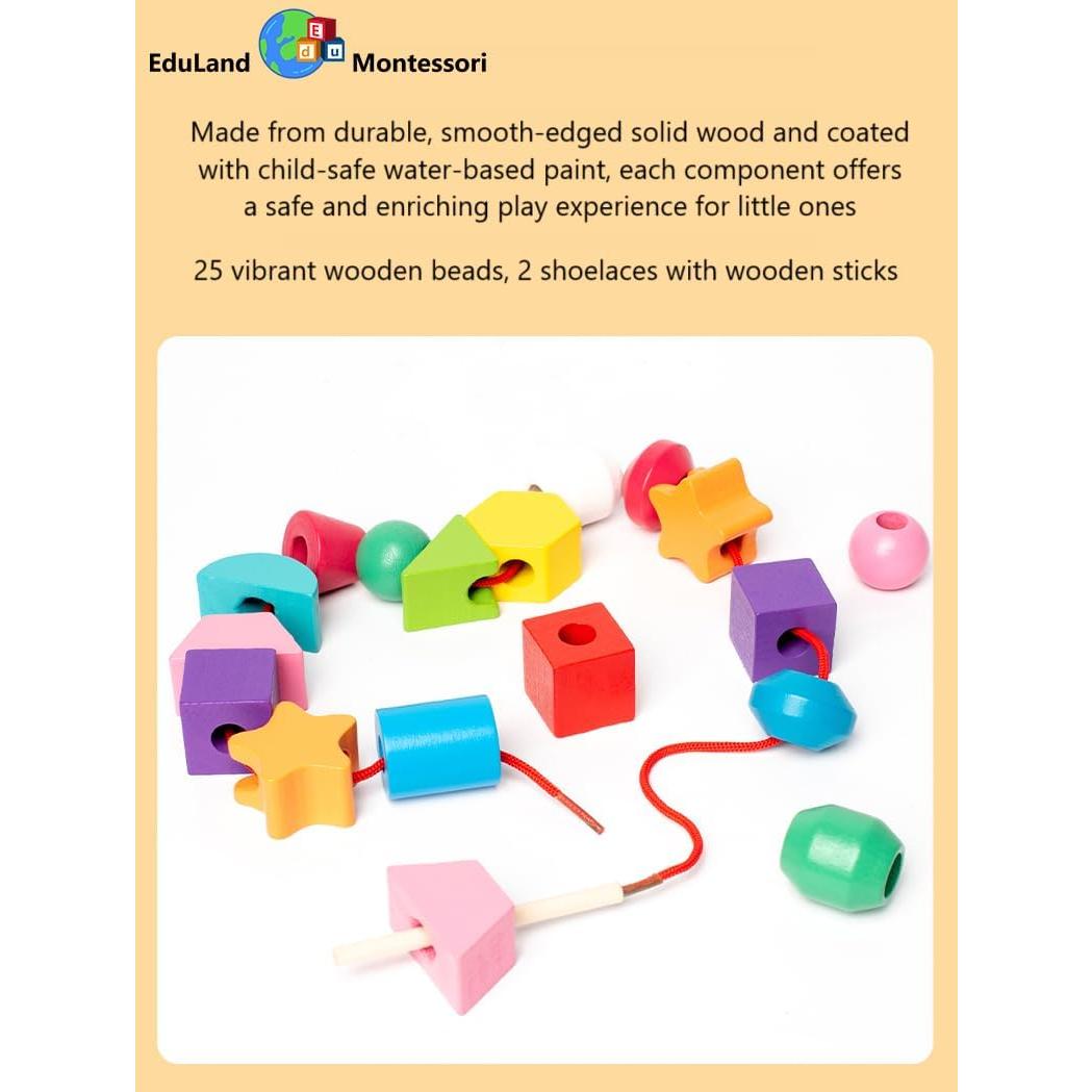 Bloques de Madera Montessori EduLand para Niños 3-6 Años