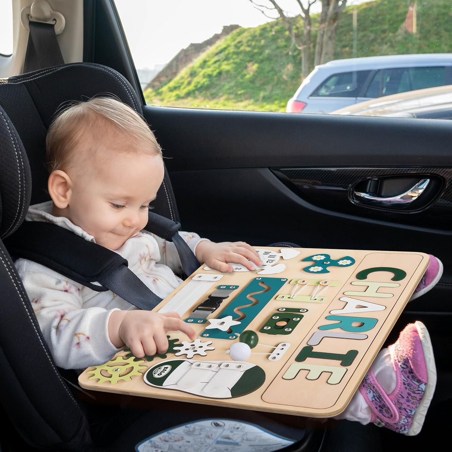 Tablero Ocupado Montessori de Madera Verde para Niños