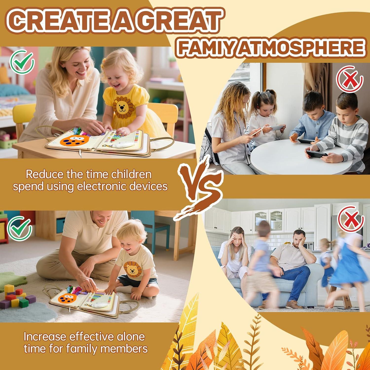 Tablero Ocupado Montessori Aurasys 9-en-1 para Niños 1-5 Años