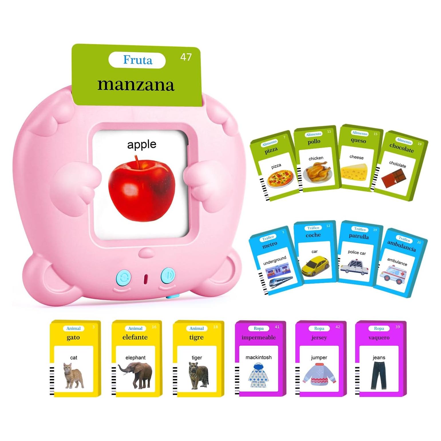 Tarjetas de Flash Educativas AHJ en Español e Inglés 510 Palabras