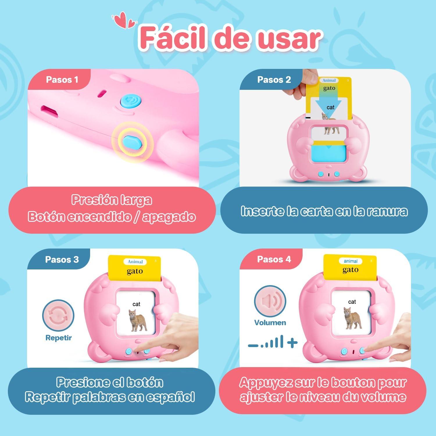 Tarjetas de Flash Educativas AHJ en Español e Inglés 510 Palabras