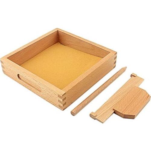 Juguete Montessori de Lenguaje DANNI Bandeja de Arena Amarilla 17.3cm