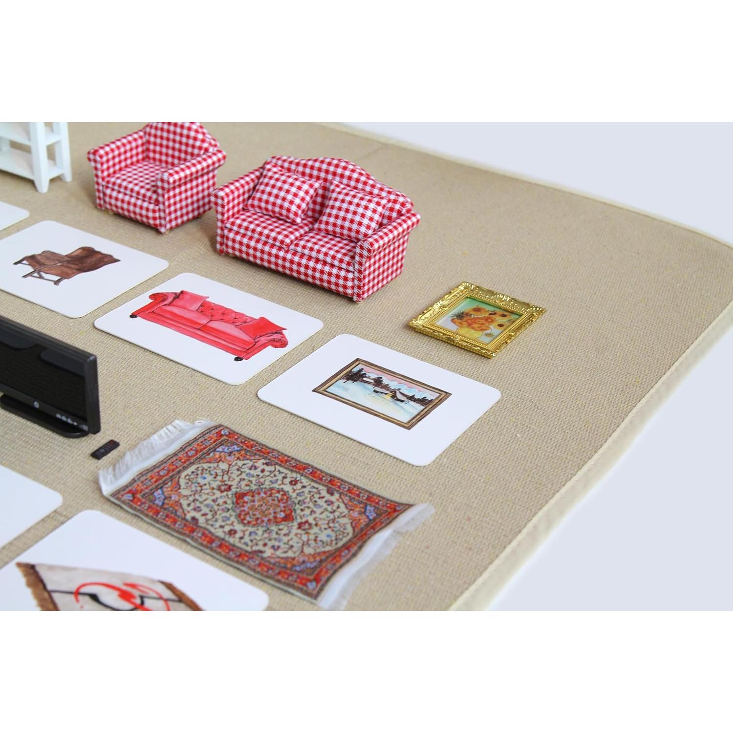 Materiales de Lenguaje Montessori 12pcs Objetos y Tarjetas