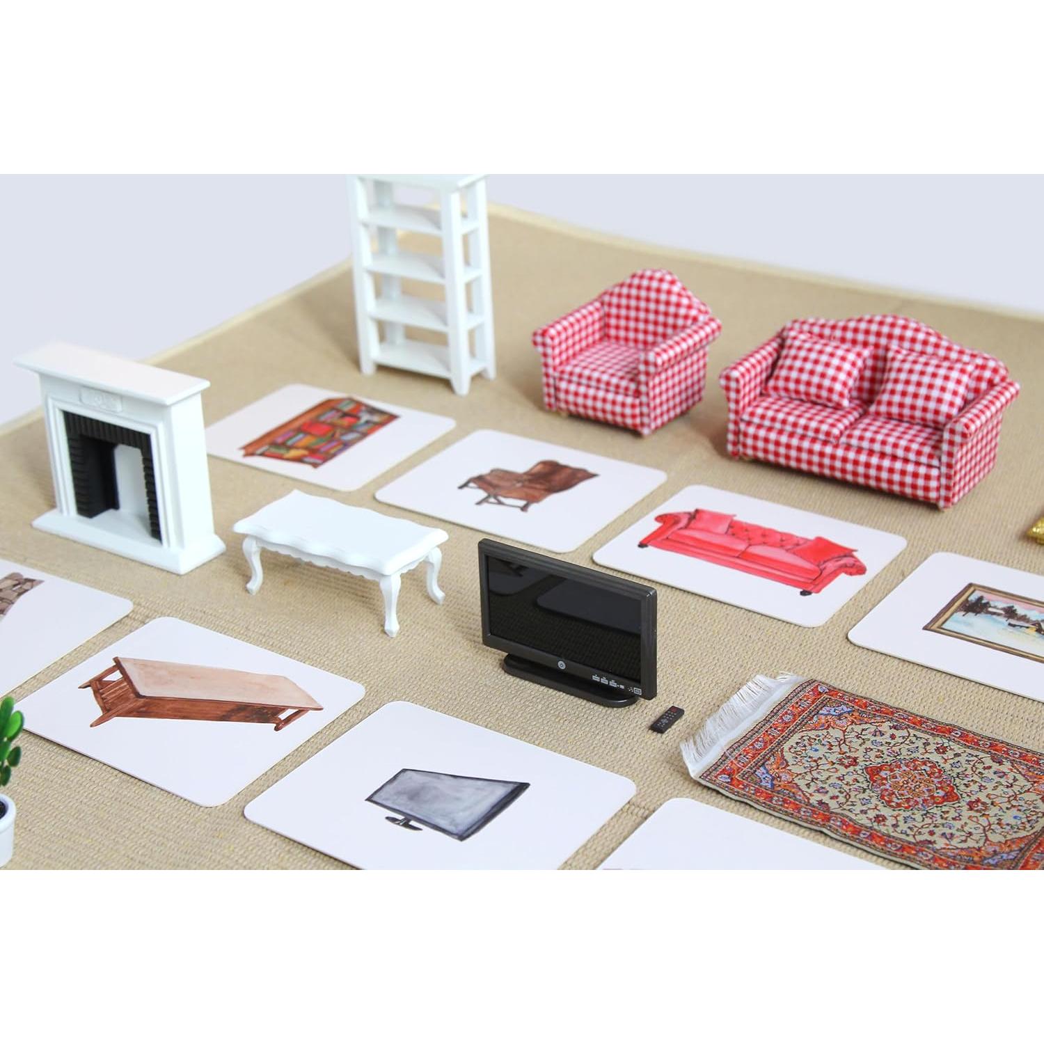 Materiales de Lenguaje Montessori 12pcs Objetos y Tarjetas