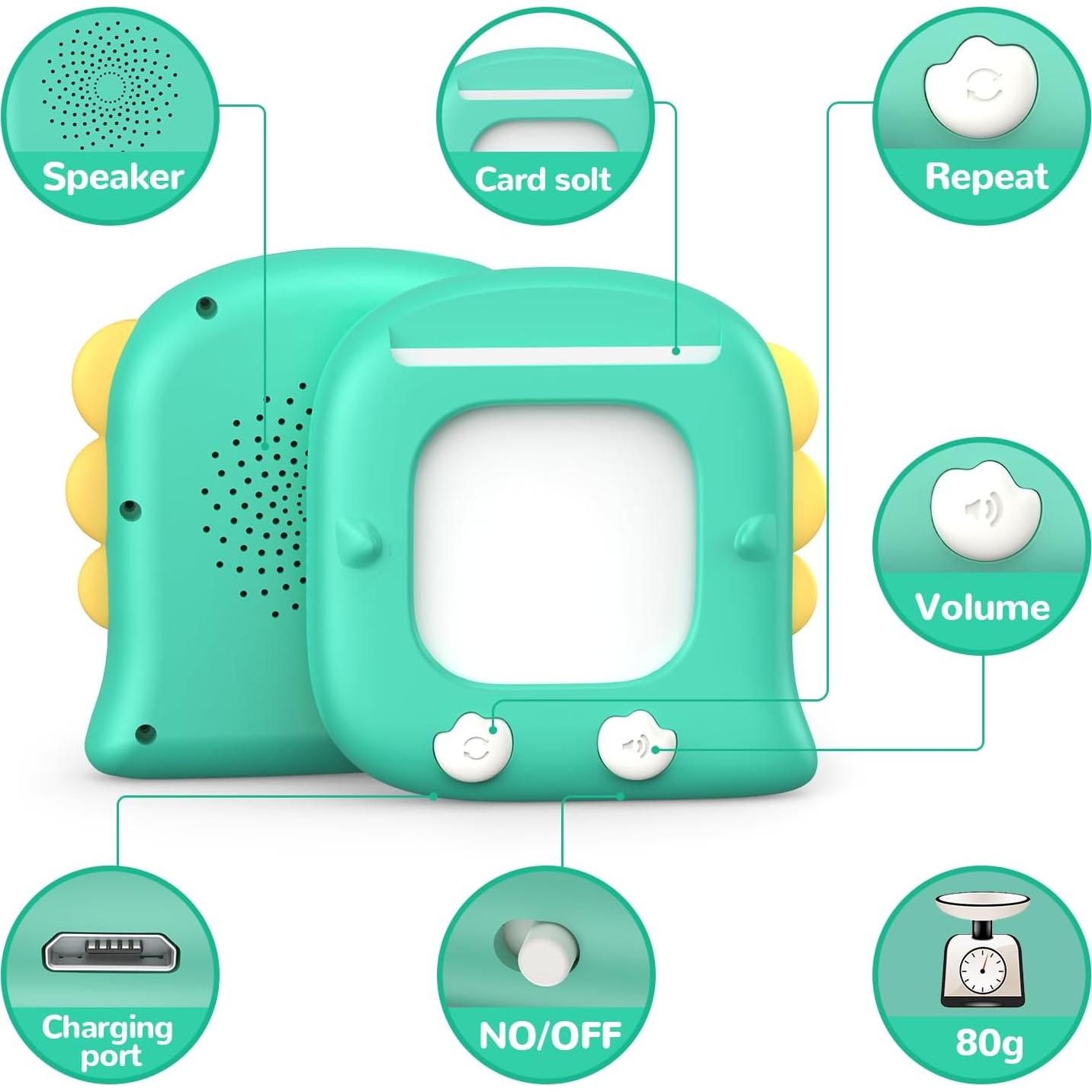 Tarjetas Habladoras Kidzdo 254 Palabras Verde Juguete Educativo