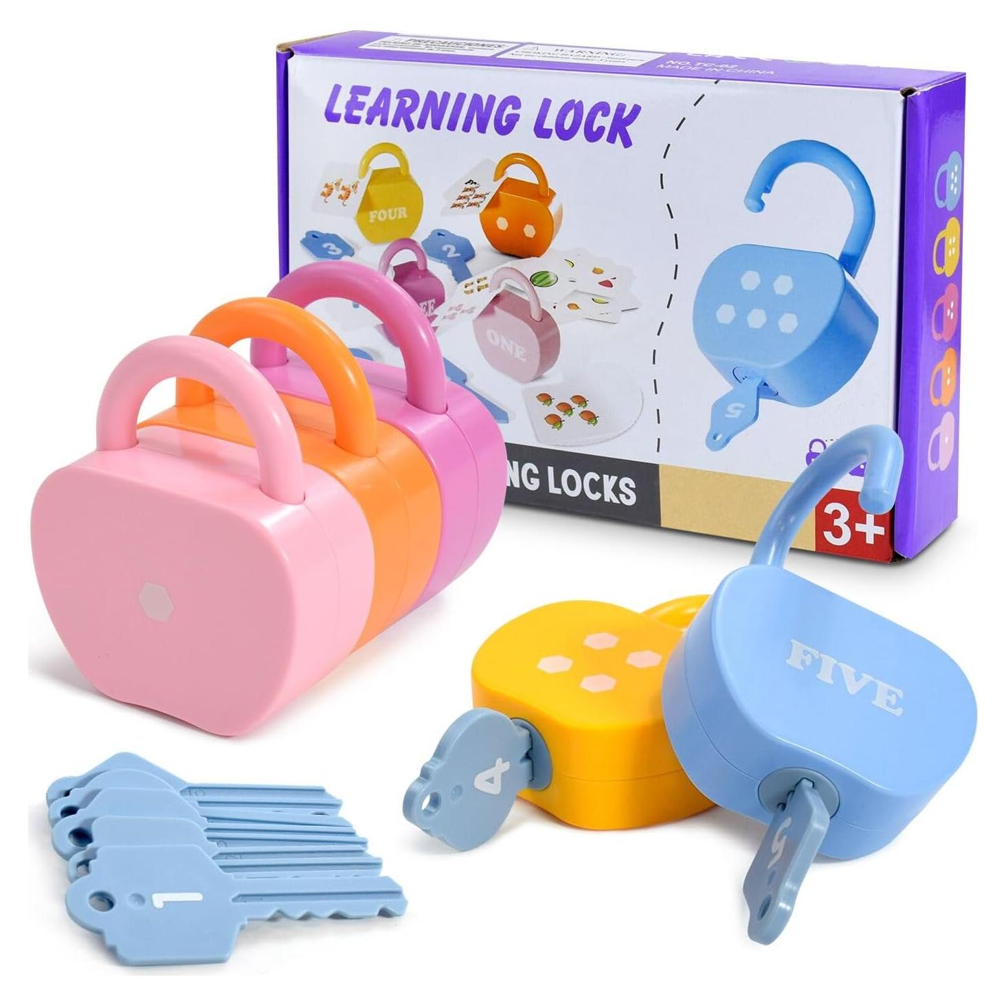 Juguete de Causa y Efecto GEERAY - Set de Cerraduras y Llaves Montessori