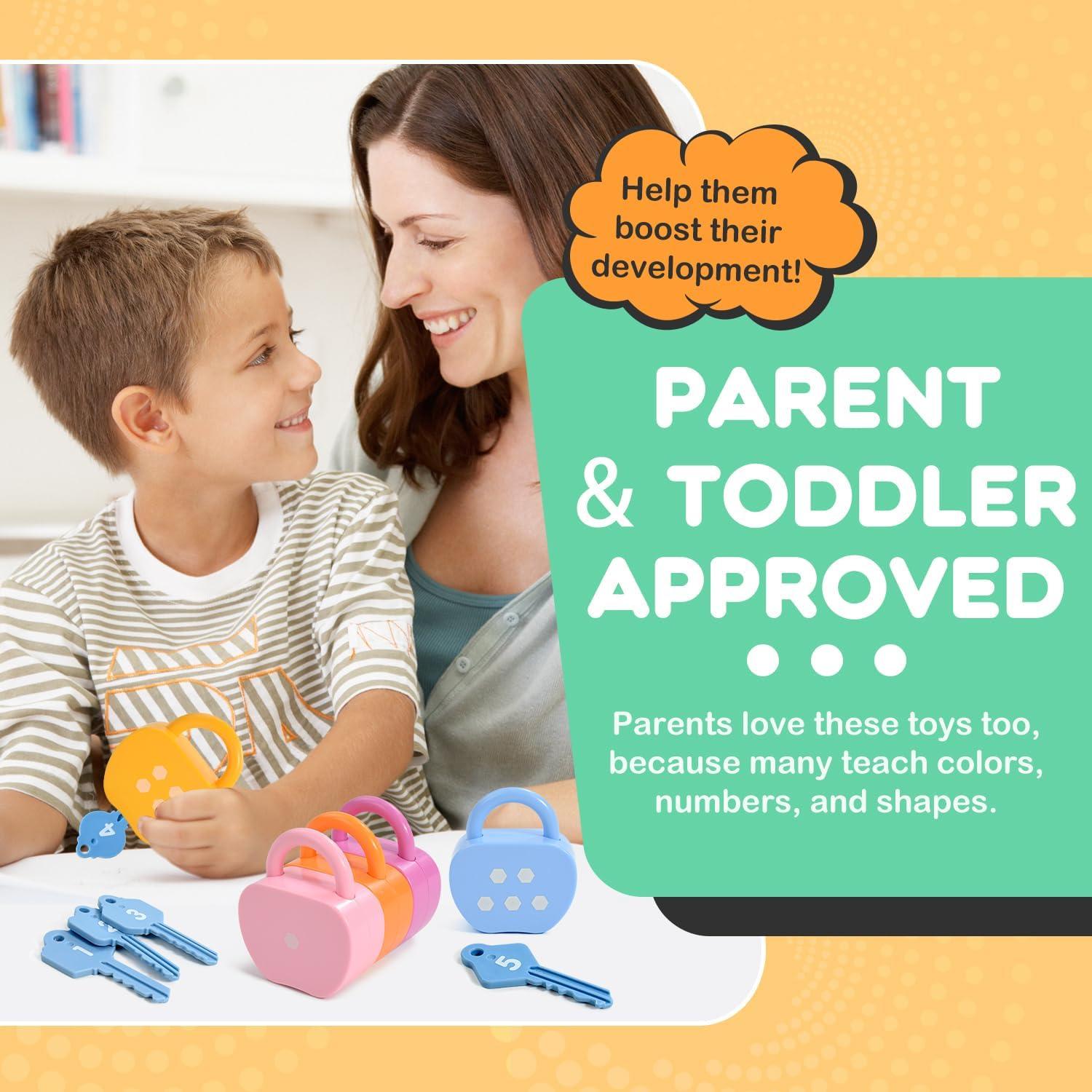 Juguete de Causa y Efecto GEERAY - Set de Cerraduras y Llaves Montessori