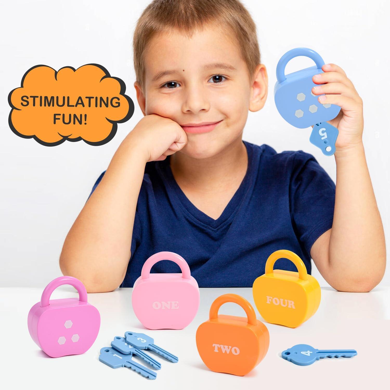 Juguete de Causa y Efecto GEERAY - Set de Cerraduras y Llaves Montessori