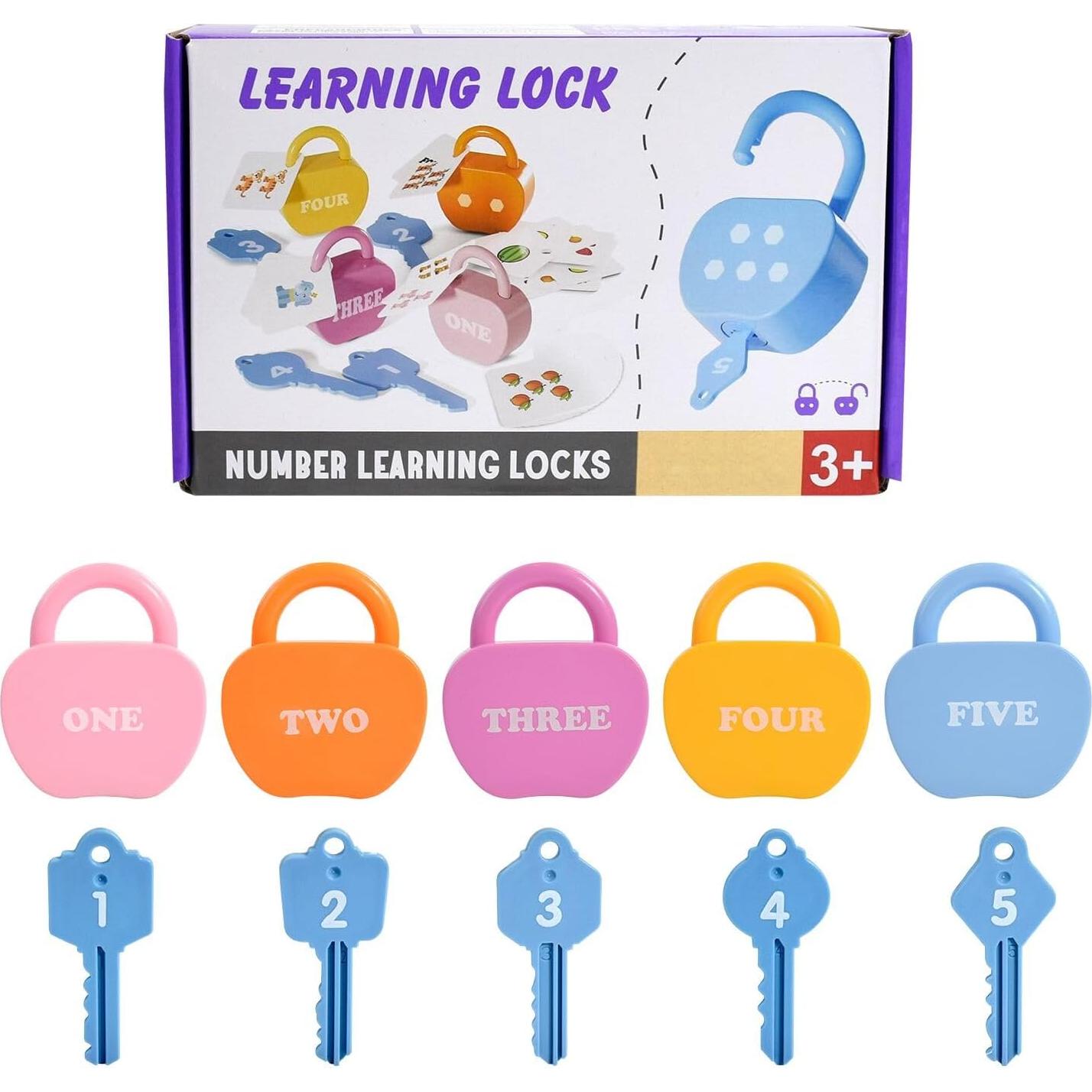 Juguete de Causa y Efecto GEERAY - Set de Cerraduras y Llaves Montessori
