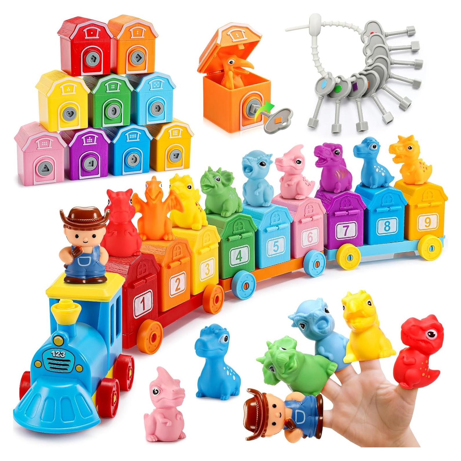 Juguete de Aprendizaje Montessori IPORUP Tren Dinosaurios 32x21 cm