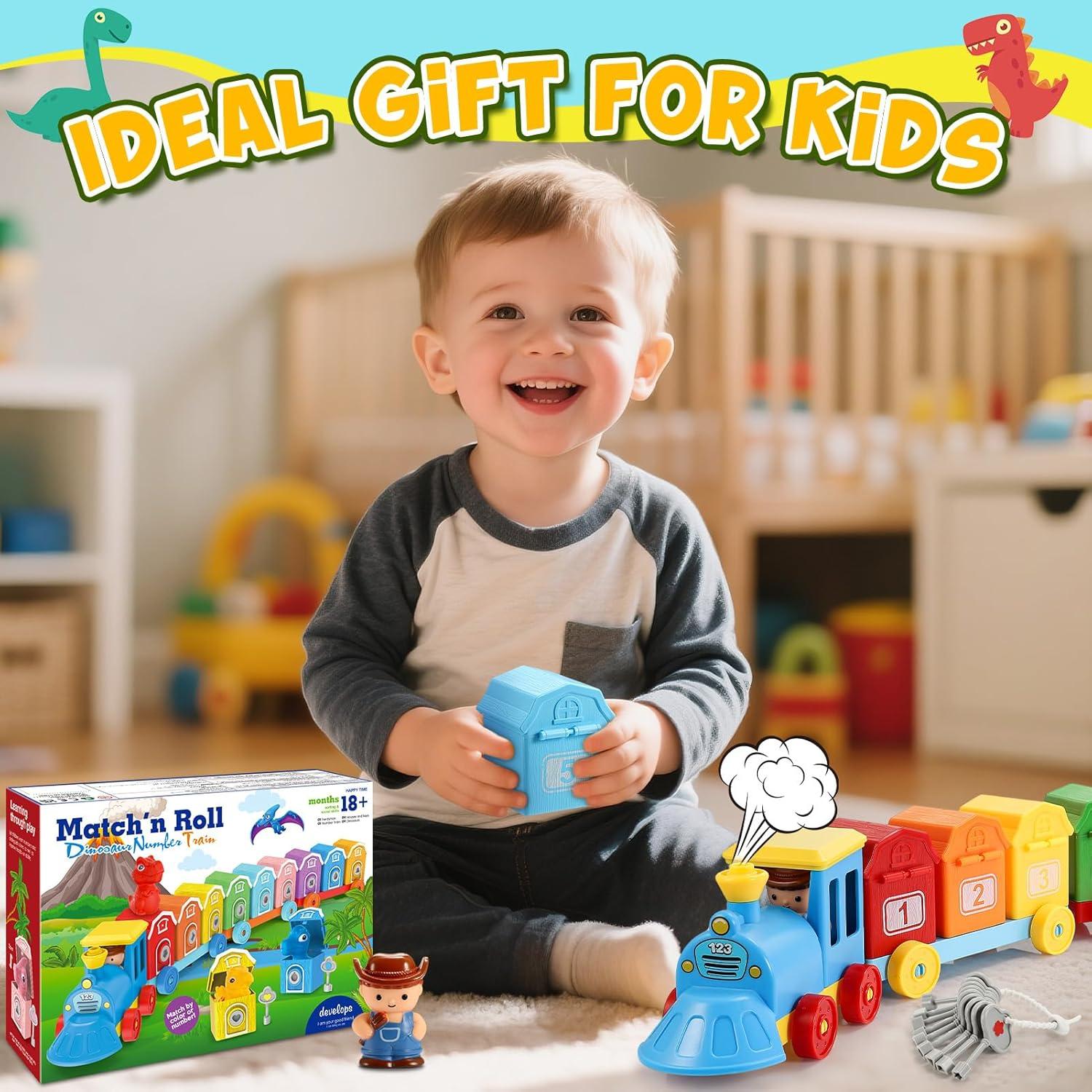 Juguete de Aprendizaje Montessori IPORUP Tren Dinosaurios 32x21 cm