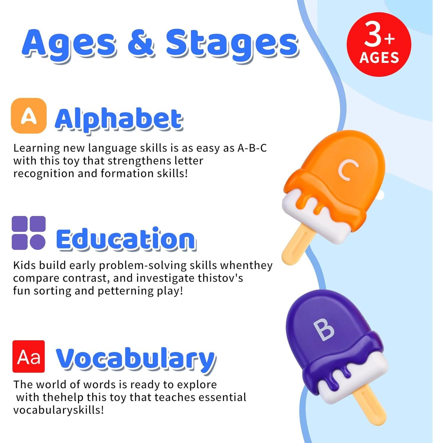 Juguete Educativo de Helado FQKIOMY para Niños 1-3 Años