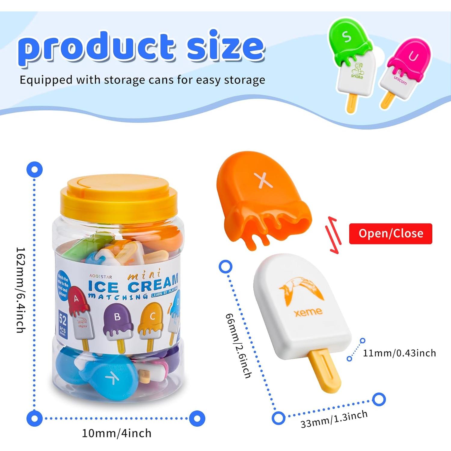 Juguete Educativo de Helado FQKIOMY para Niños 1-3 Años