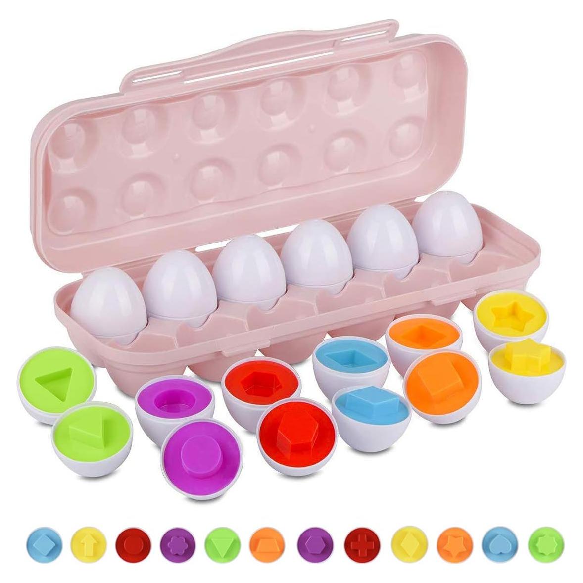 Huevos de Emparejamiento Hhyn para Niños - 12 Piezas Rosa