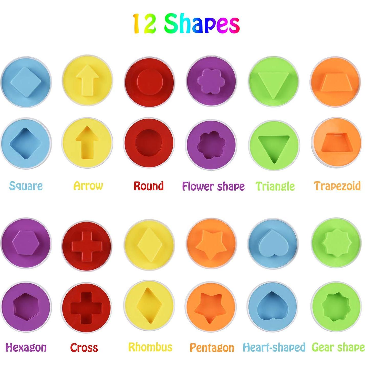 Huevos de Emparejamiento Hhyn para Niños - 12 Piezas Rosa