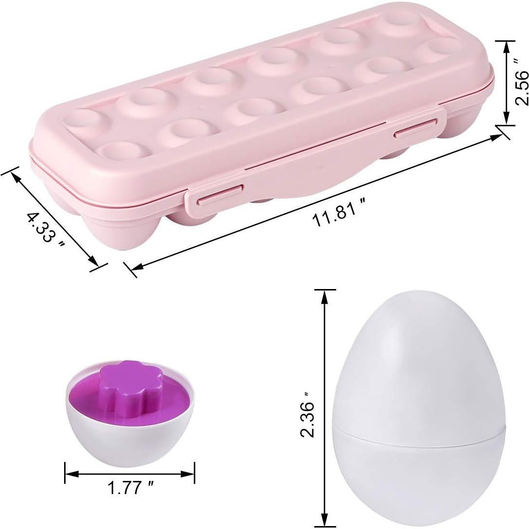 Huevos de Emparejamiento Hhyn para Niños - 12 Piezas Rosa