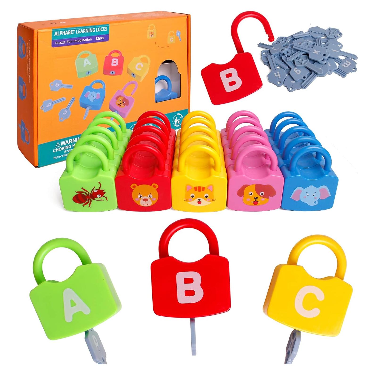 Juego de Aprendizaje del Alfabeto Montessori Yunhe - 26 Llaves y Cerraduras