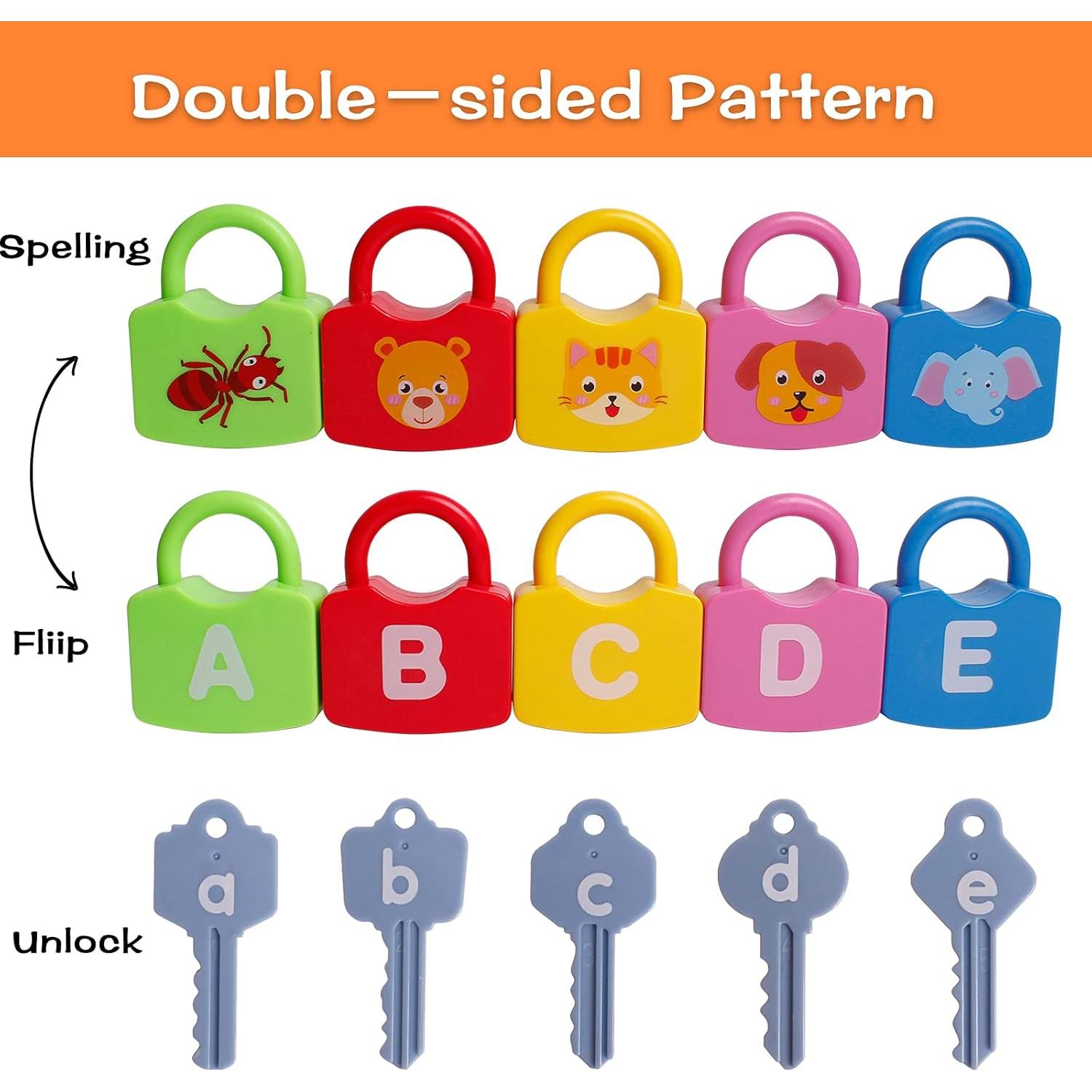 Juego de Aprendizaje del Alfabeto Montessori Yunhe - 26 Llaves y Cerraduras