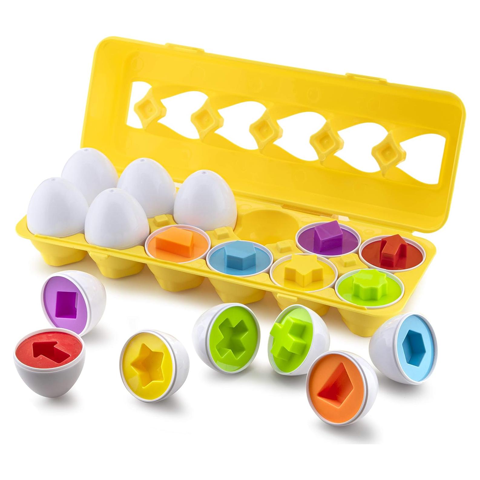 Set de 12 Huevos de Coincidencia de Formas y Colores Play Brainy - Juguete Educativo Montessori para Niños