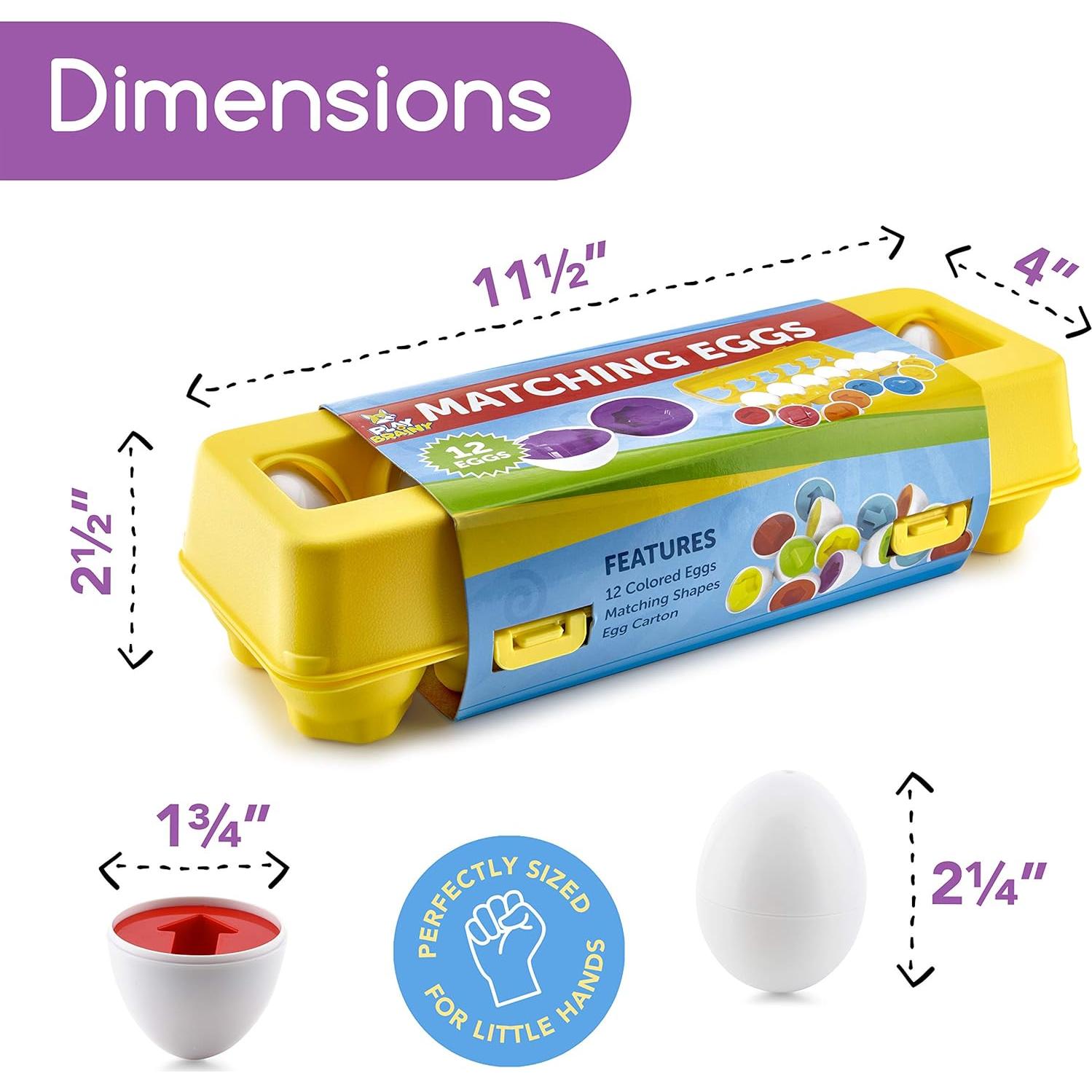 Set de 12 Huevos de Coincidencia de Formas y Colores Play Brainy - Juguete Educativo Montessori para Niños
