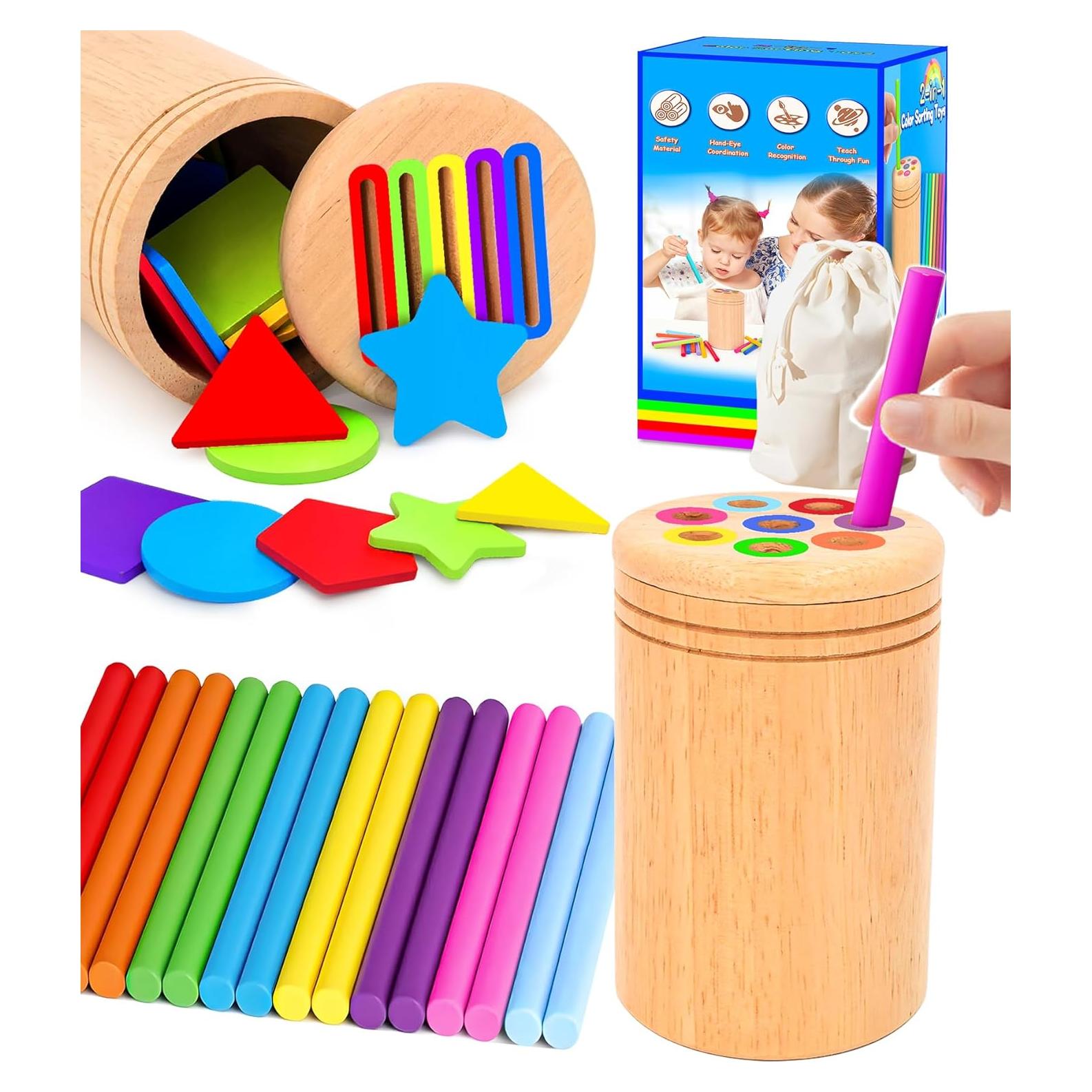 Juguete de Clasificación de Colores Montessori de Madera