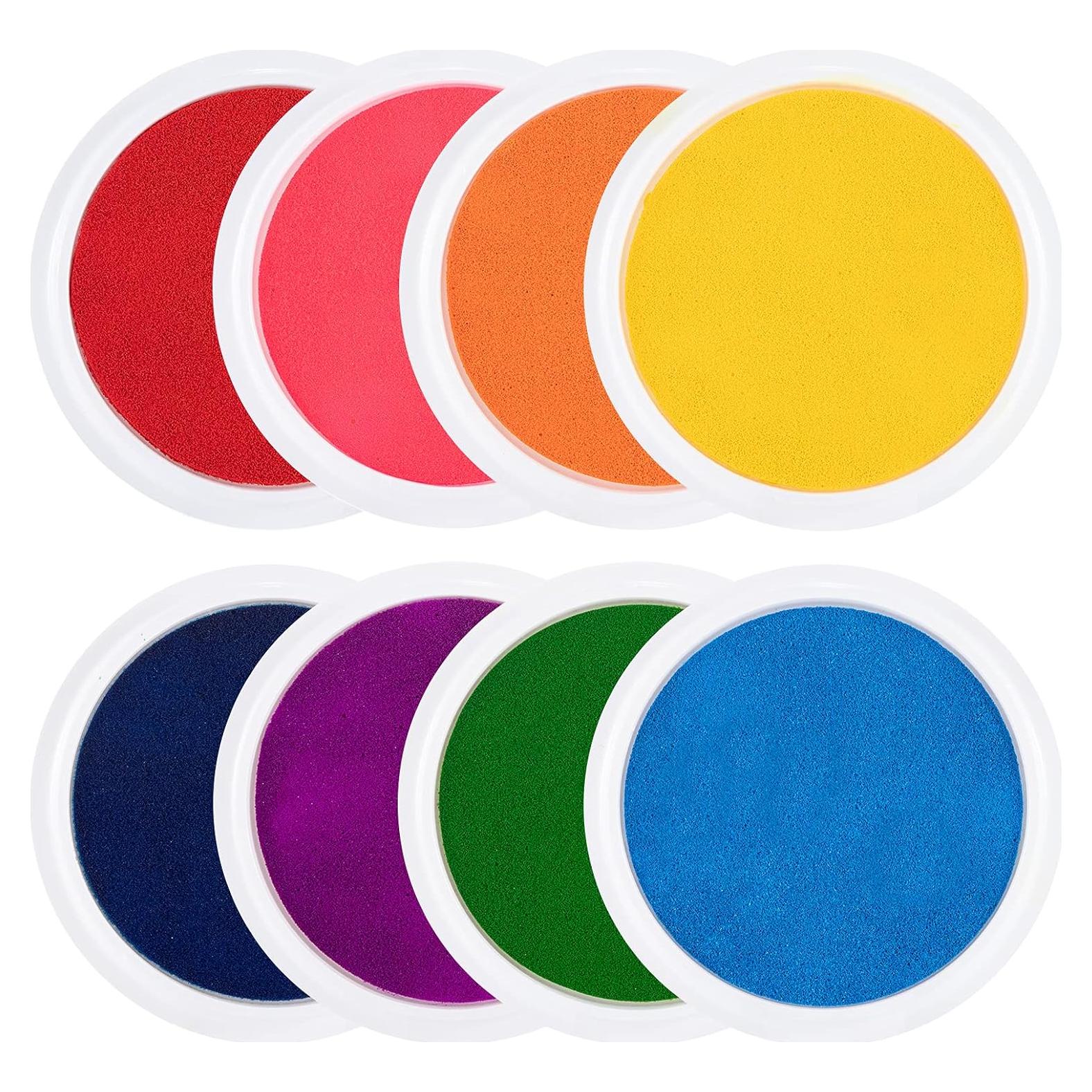 Almohadillas de Tinta Grandes Biggun - 8 Colores Lavables para Niños