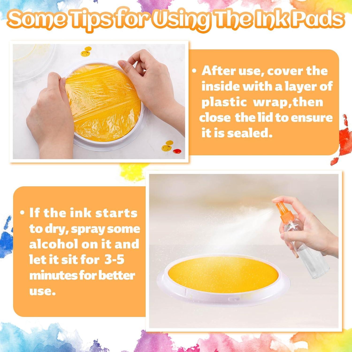 Almohadillas de Tinta Grandes Biggun - 8 Colores Lavables para Niños