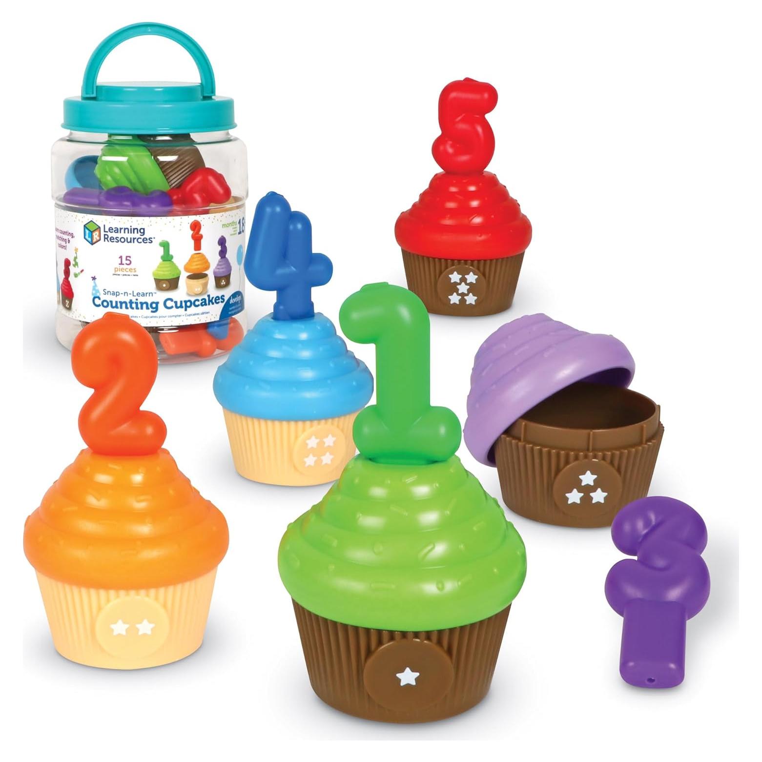 Cupcakes para Contar Recursos de Aprendizaje - 15 Piezas, 18 Meses+